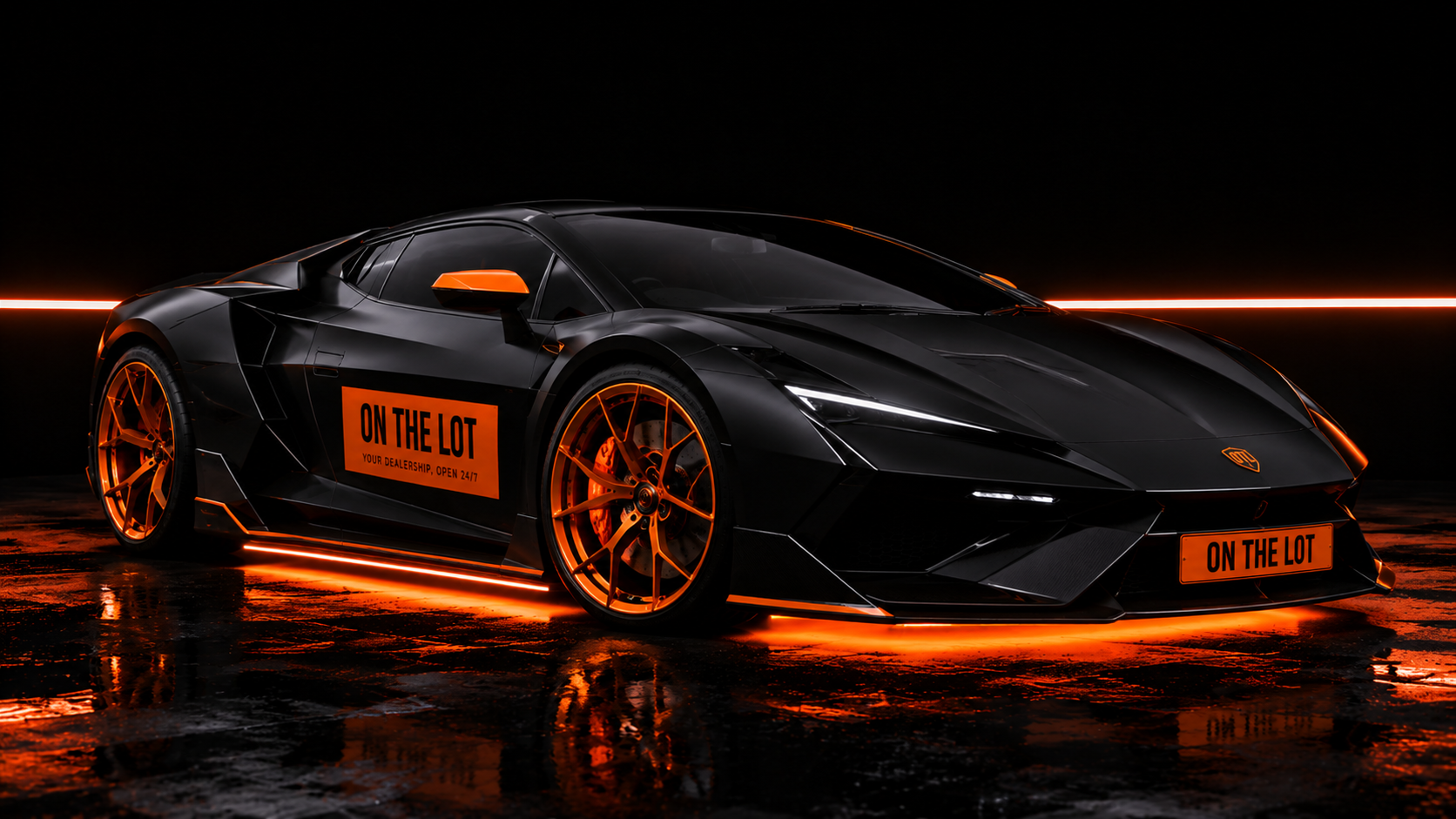 On The Lot car with orange glow